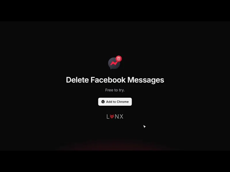 Lynx | Delete Facebook Messages screenshot 1 (video preview)