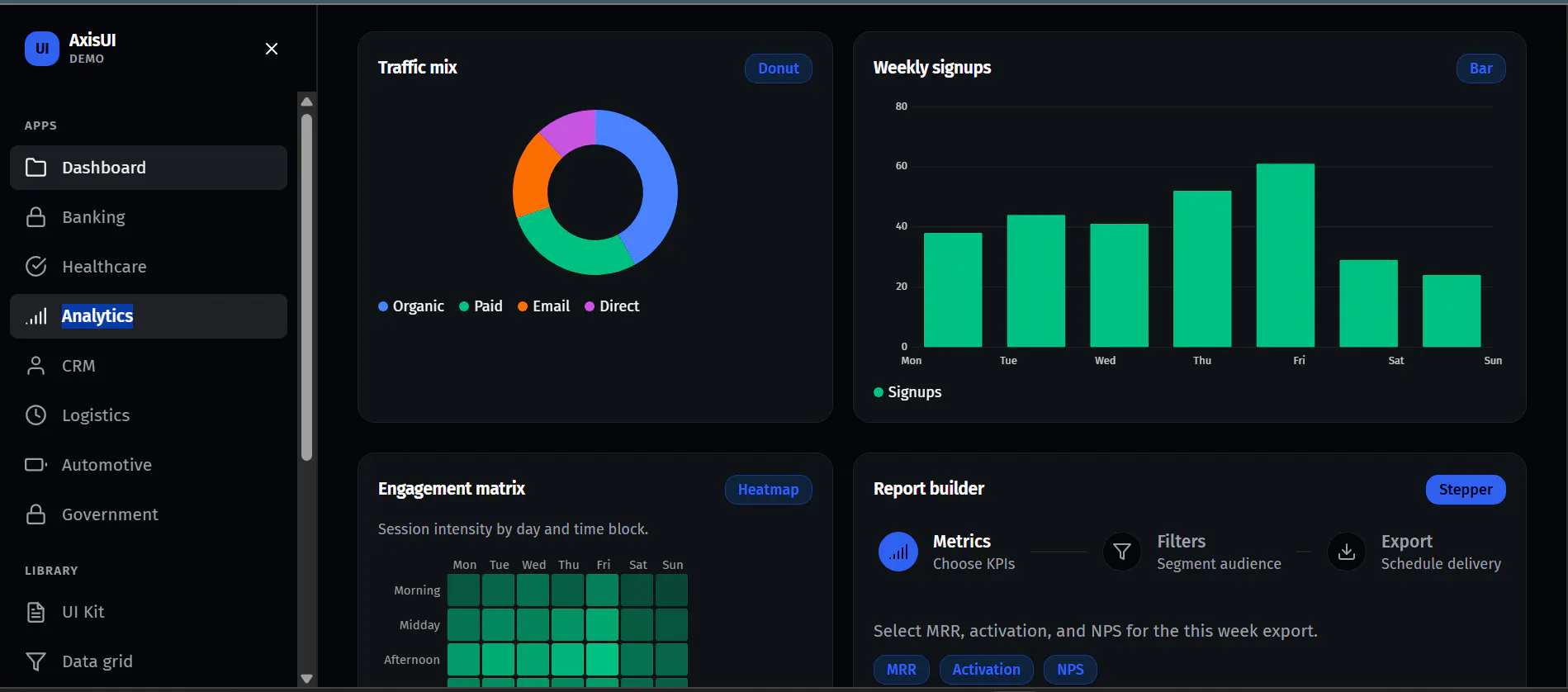AxisUI — Angular 20 UI Library gallery image