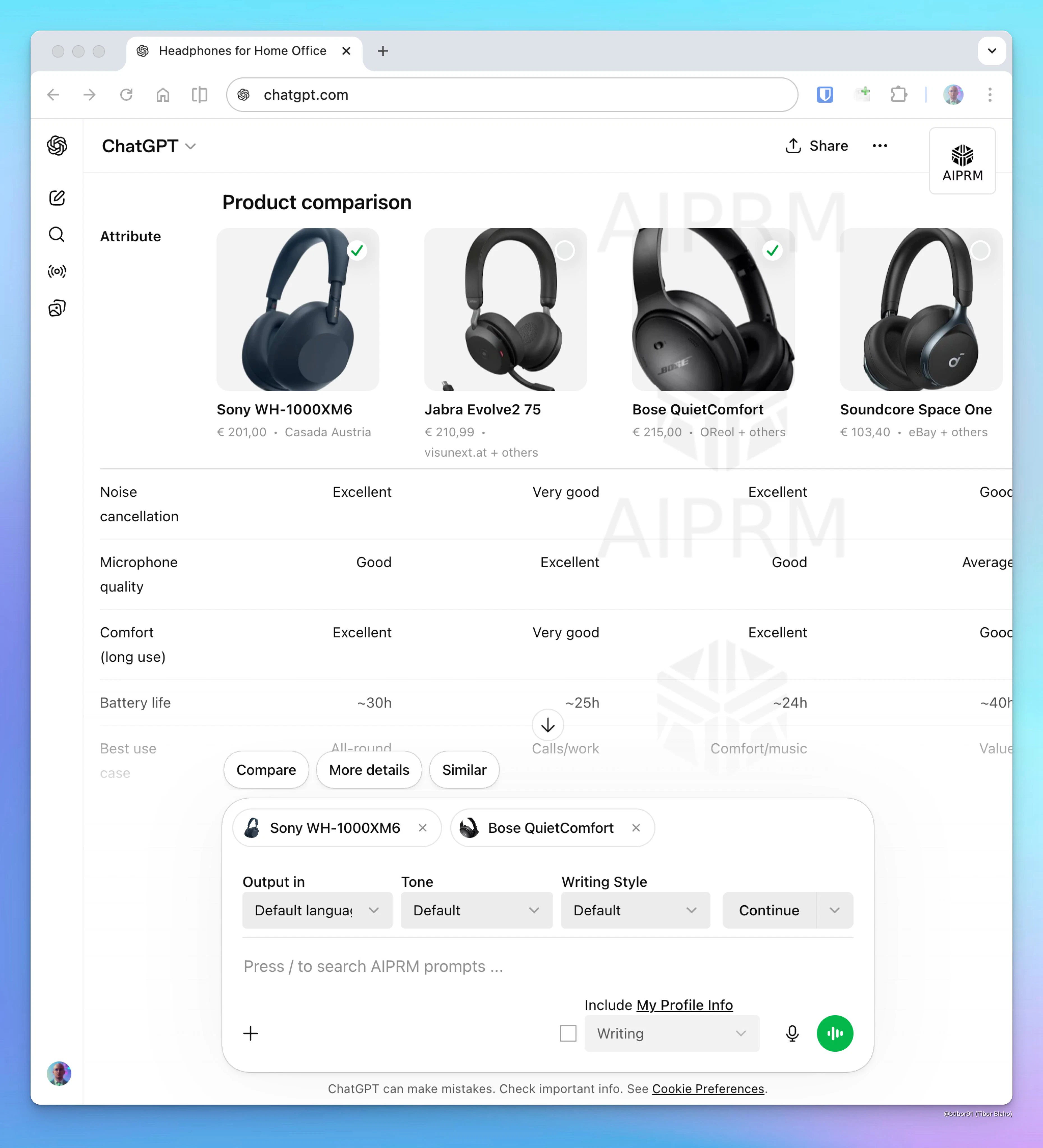 ChatGPT Shopping screenshot 2