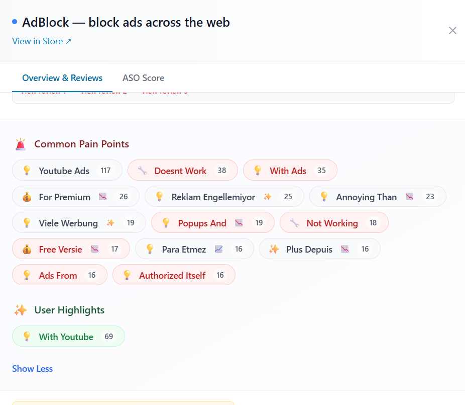Extension Radar V1 - Screenshot 5 showing product features and functionality