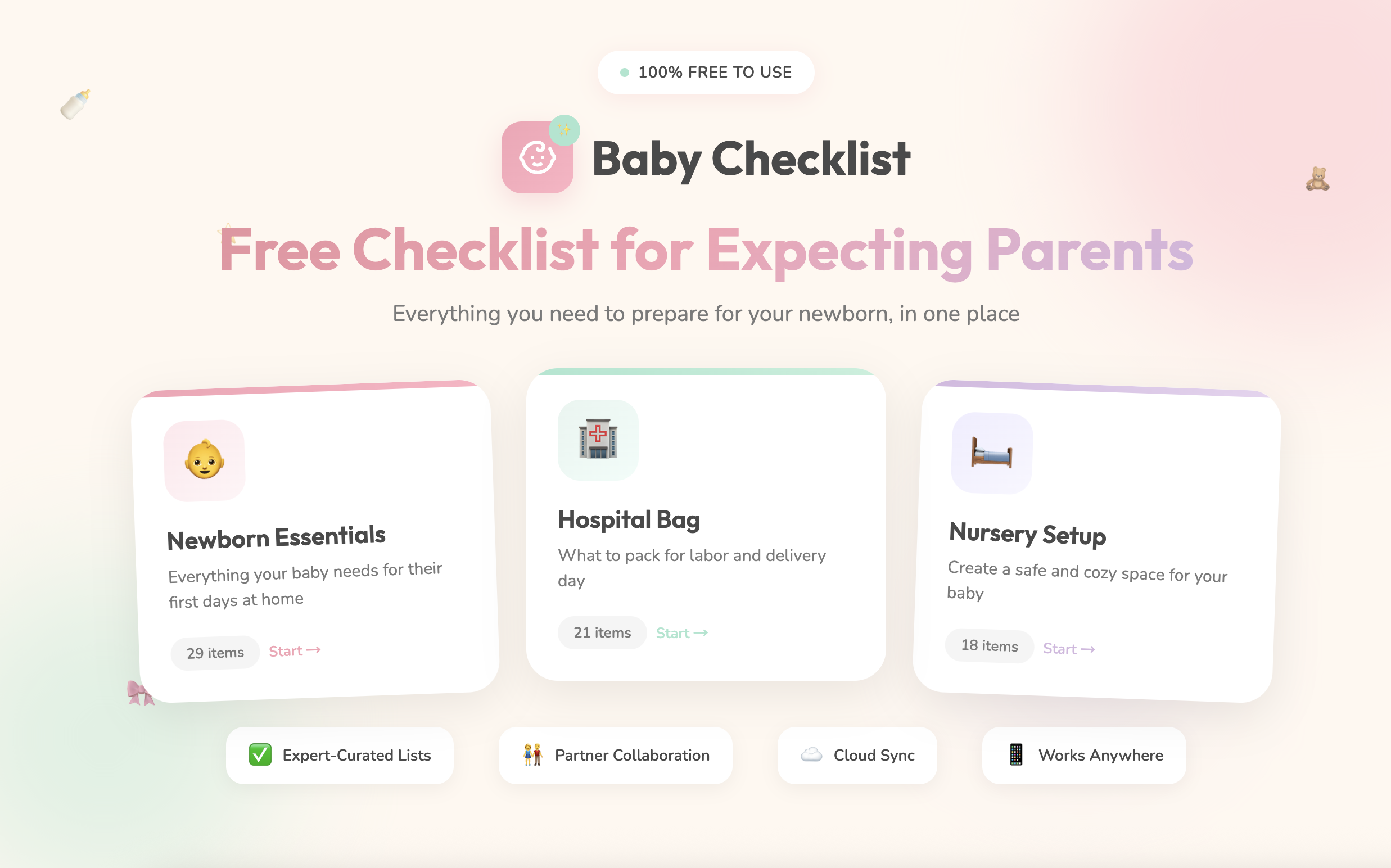 baby checklist gallery image