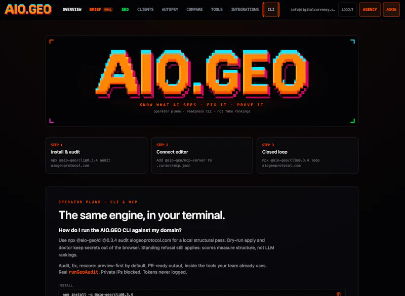 AIO.GEO Protocol screenshot 2