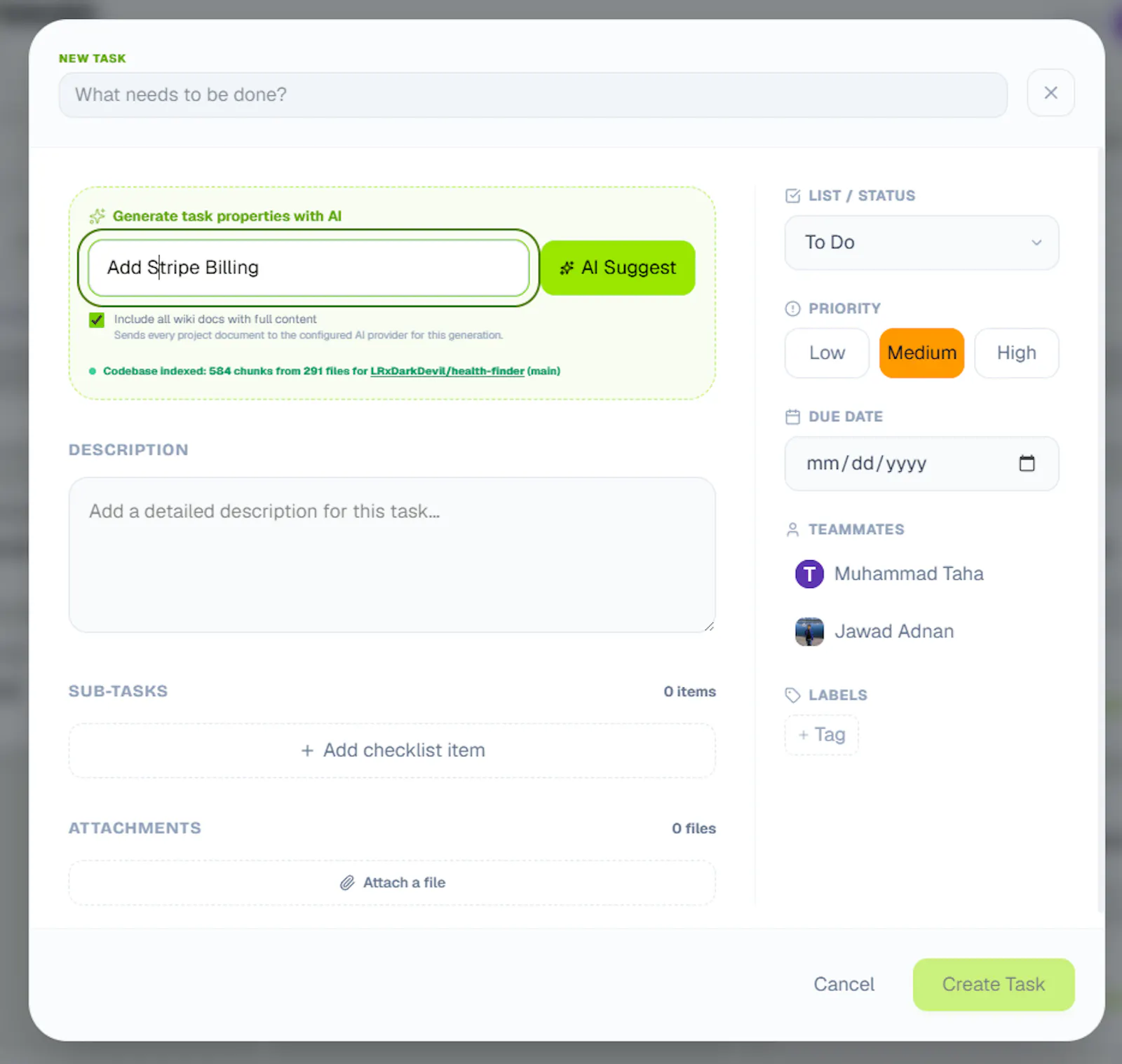 Orbicue, tasks that know your codebase screenshot 4