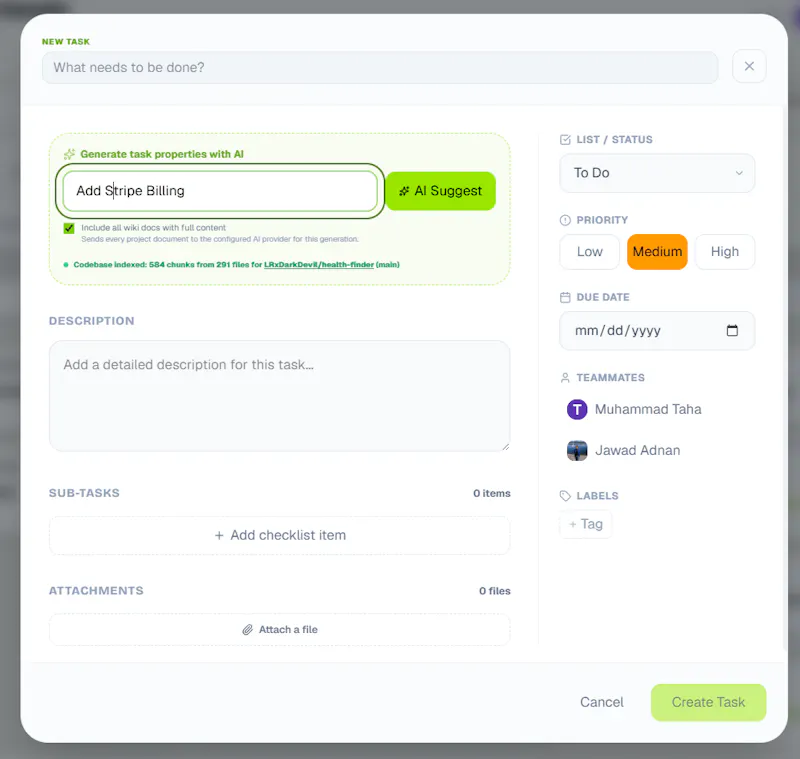 Orbicue, tasks that know your codebase screenshot 4