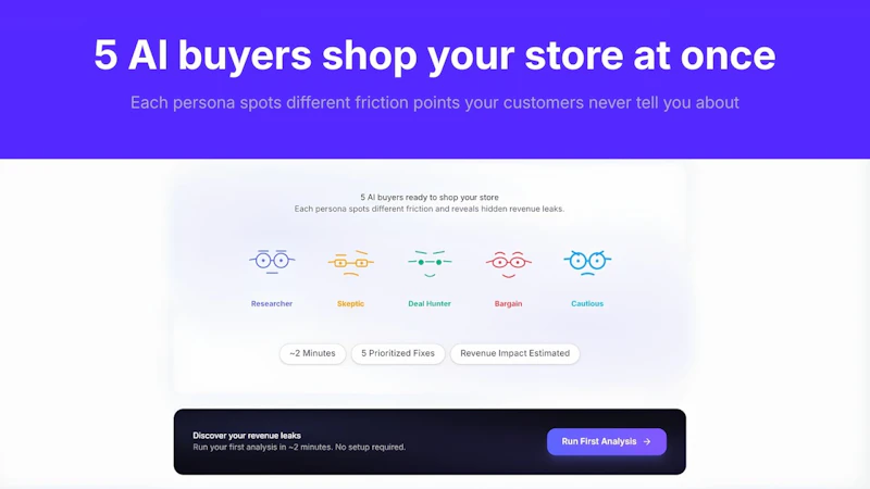 Uservisor — Shopify Revenue Leak Finder screenshot 1 (video preview)
