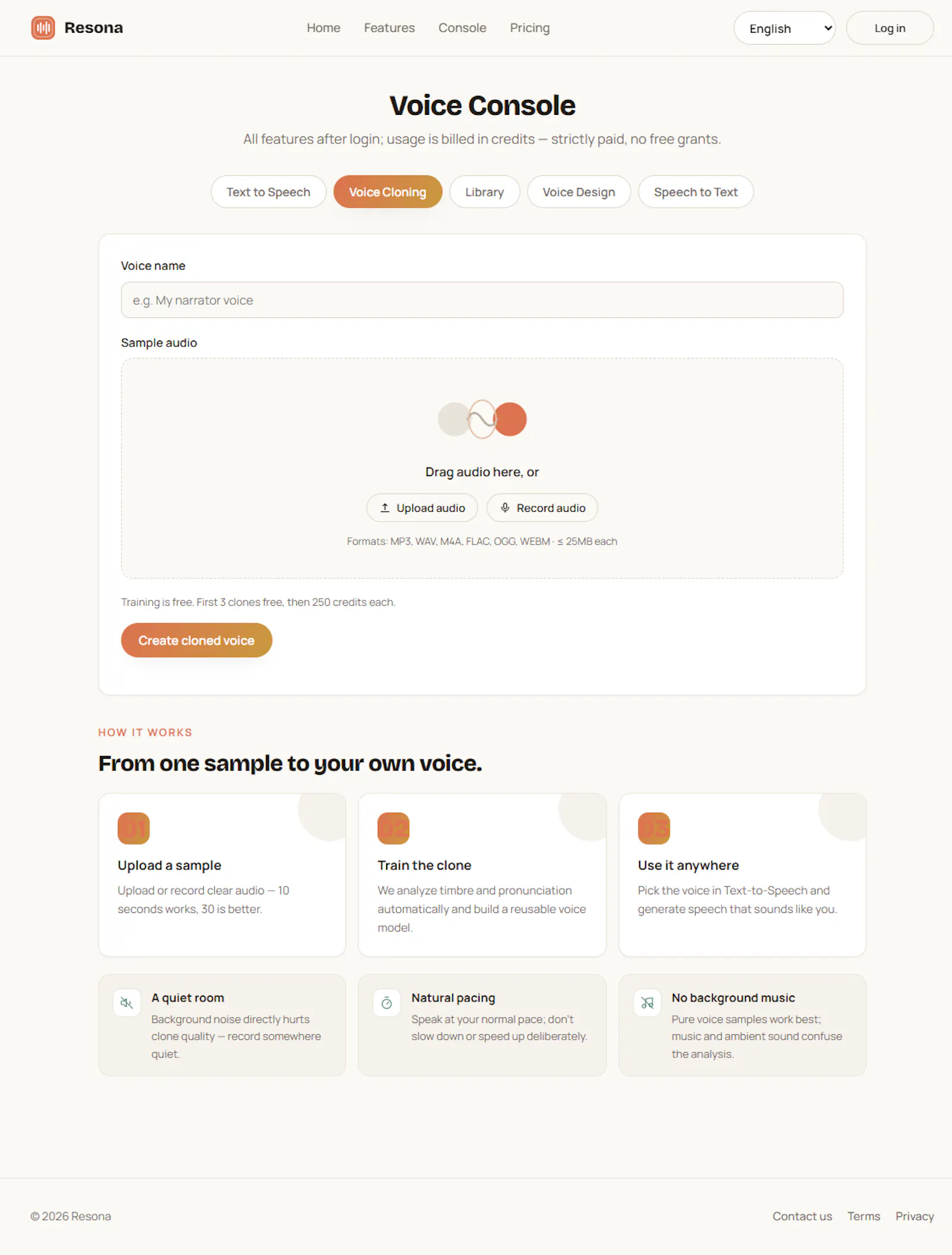 Clone voice,pay only for what you use screenshot 1