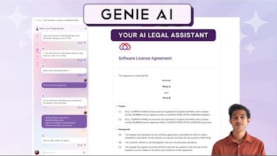 Genie AI Legal Assistant mostrando sus capacidades de inteligencia artificial.