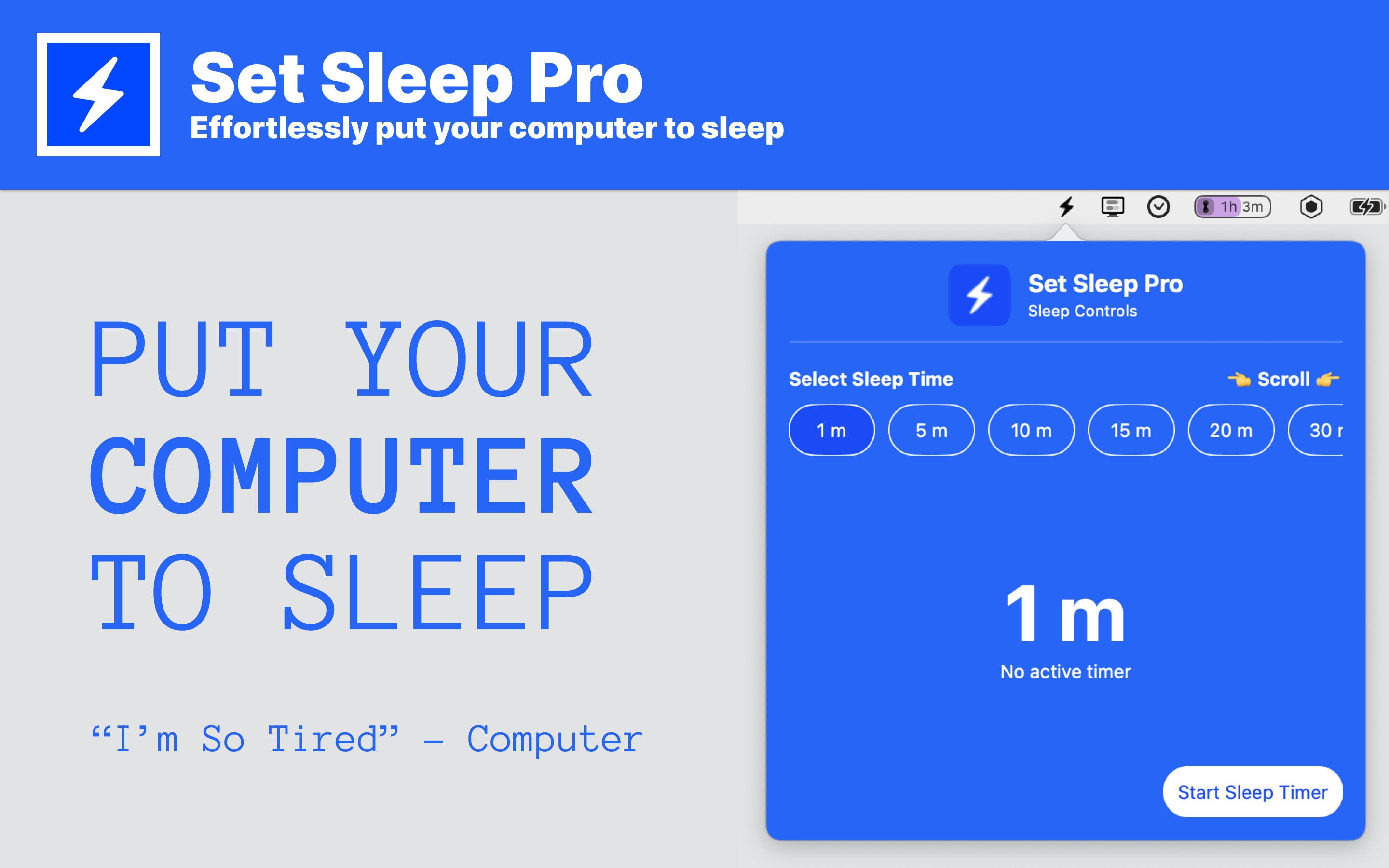 startuptile Set Sleep Pro-Put your computer to sleep