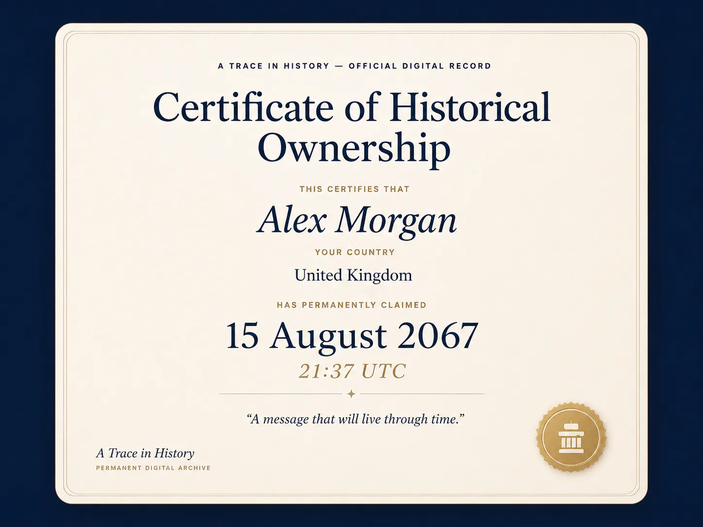 A Trace in History gallery image