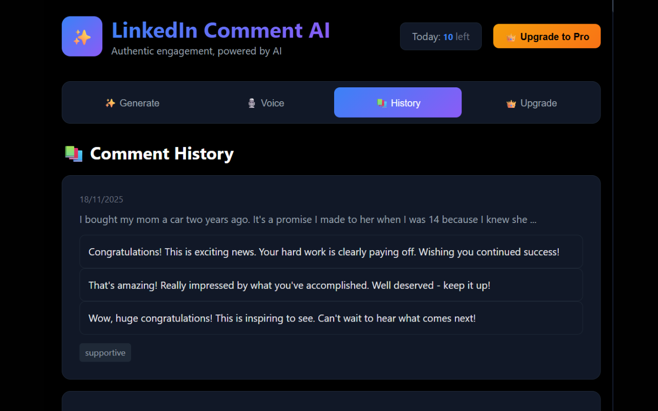 LinkedIn Comment AI screenshot 6
