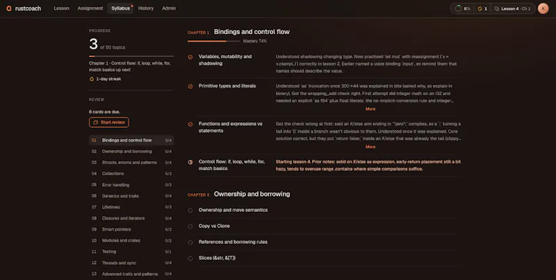 rustcoach screenshot 4