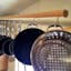 Pine And Stainless Steel Hanging Pot Rack