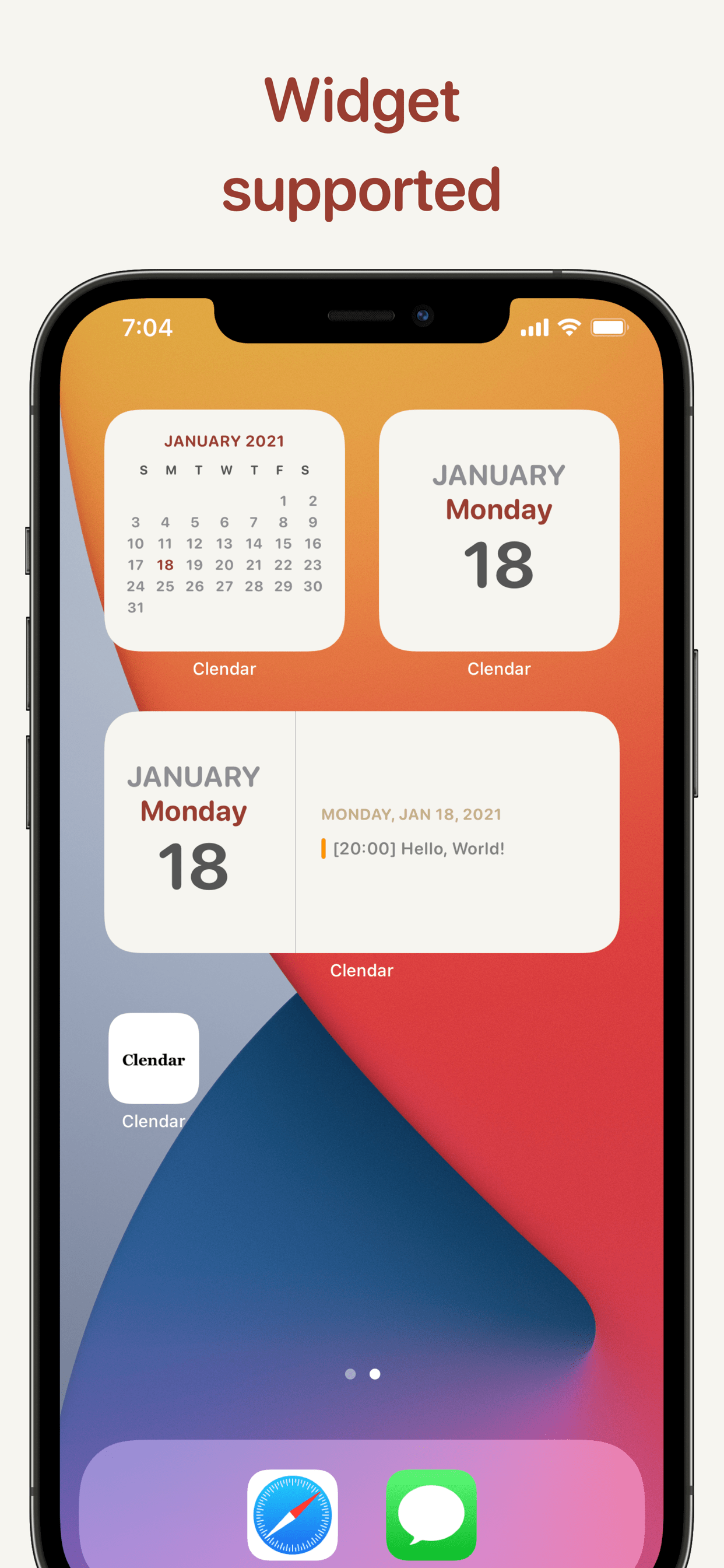 Clendar - a minimal calendar app gallery image