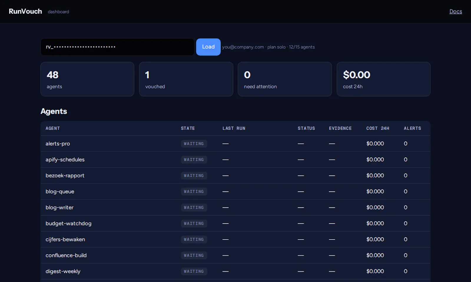 RunVouch screenshot 2