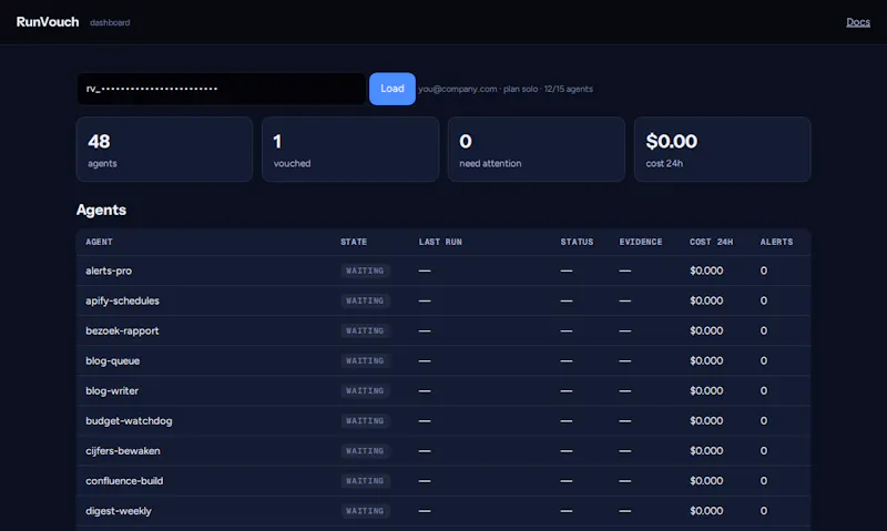 RunVouch screenshot 2