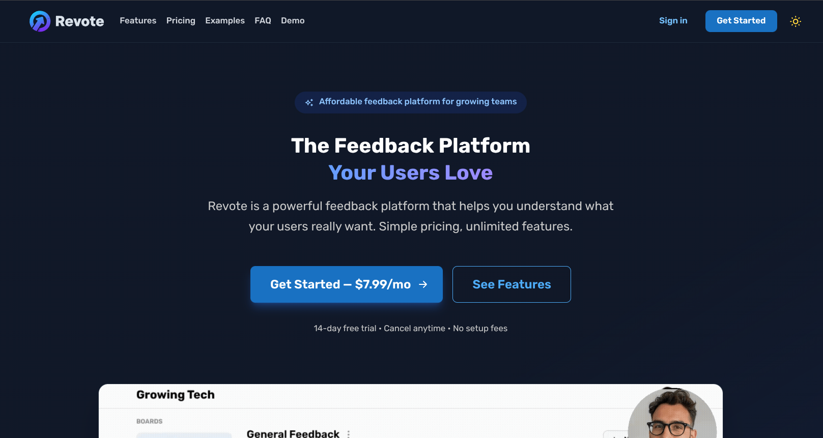 Revote - Main product screenshot demonstrating key features and user interface