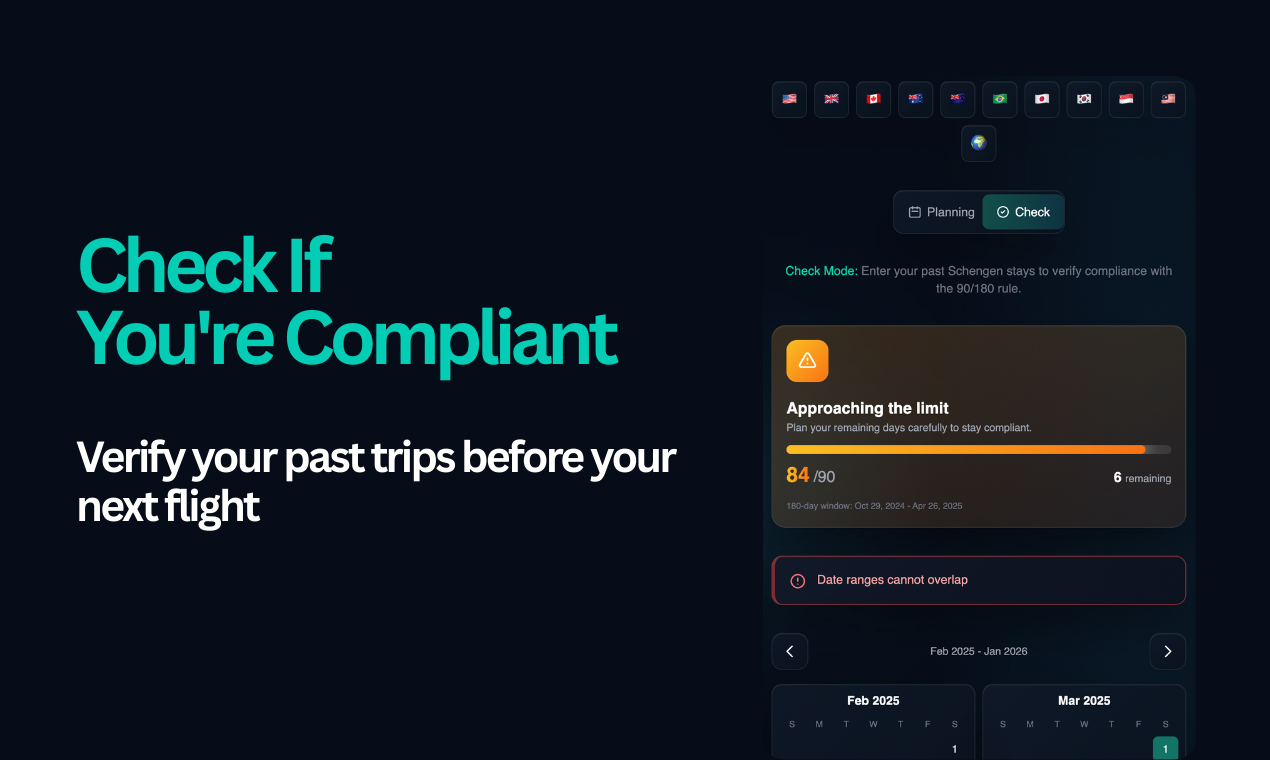 Schengen Zone Calculator gallery image