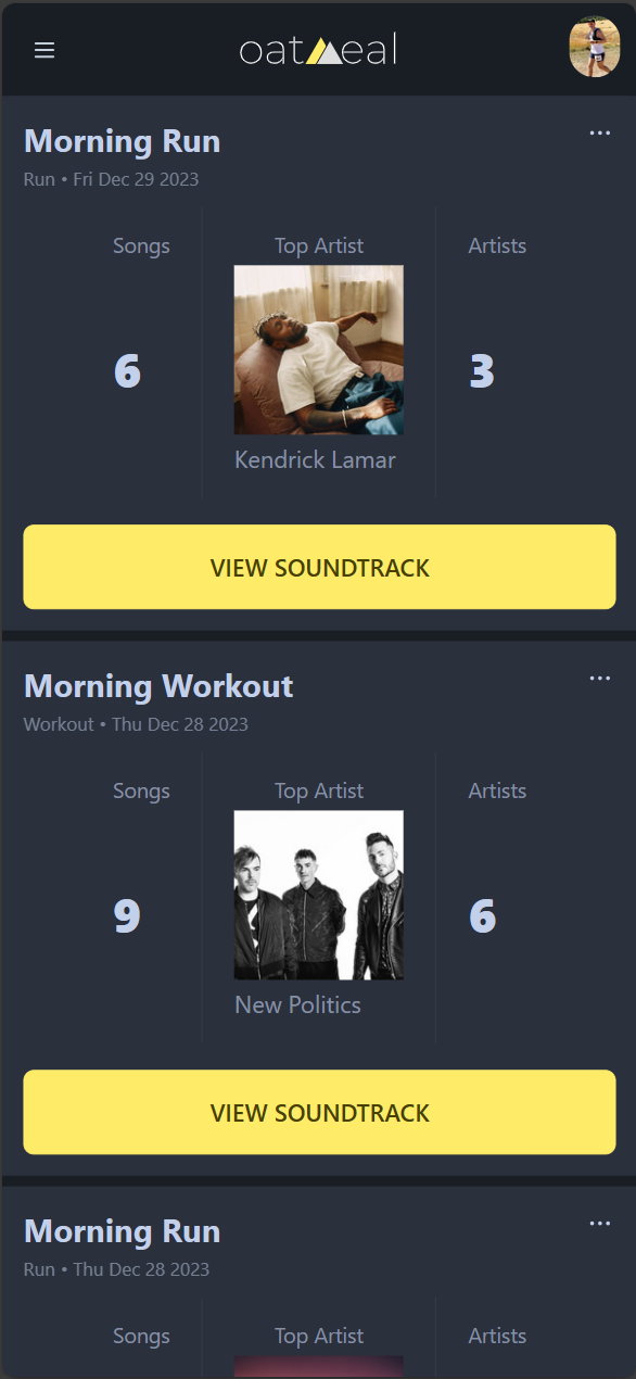 Haferflocken - Verfolgen Sie die Songs, die Sie beim Training angehört haben Medien 3