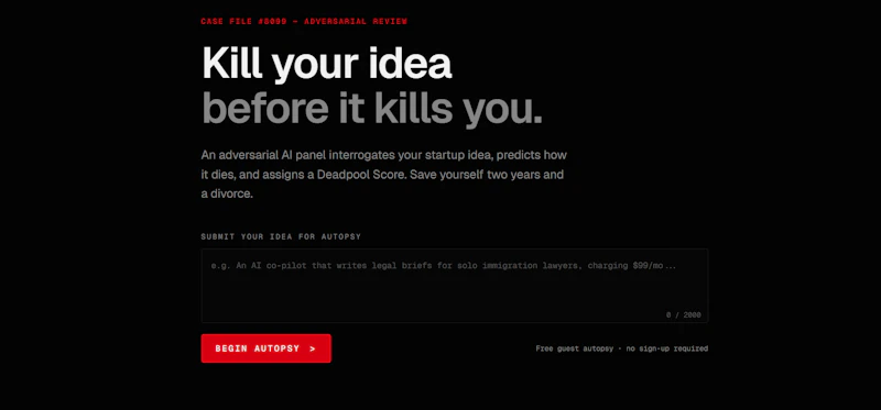 PreMortem screenshot 1