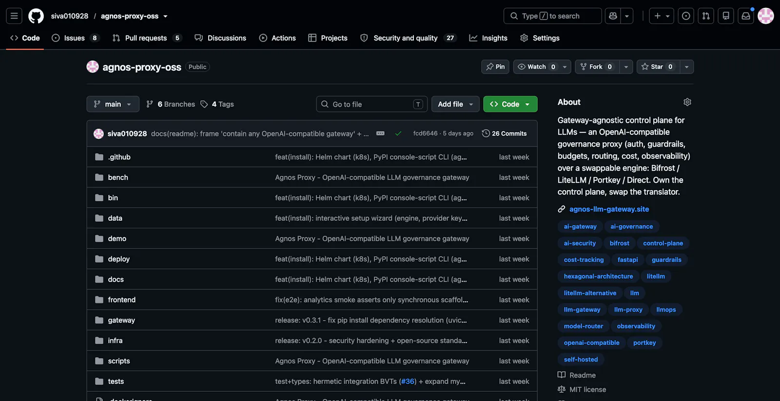 Agnos LLM gateway screenshot 5