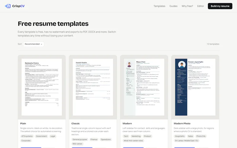 CrispCV screenshot 2