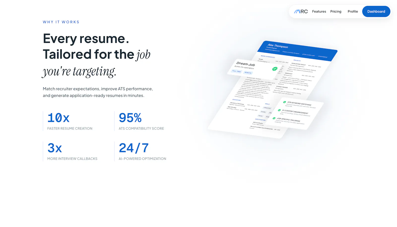 ARC AI Resume builder screenshot 2
