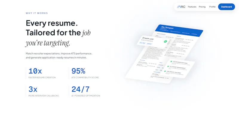ARC AI Resume builder screenshot 2