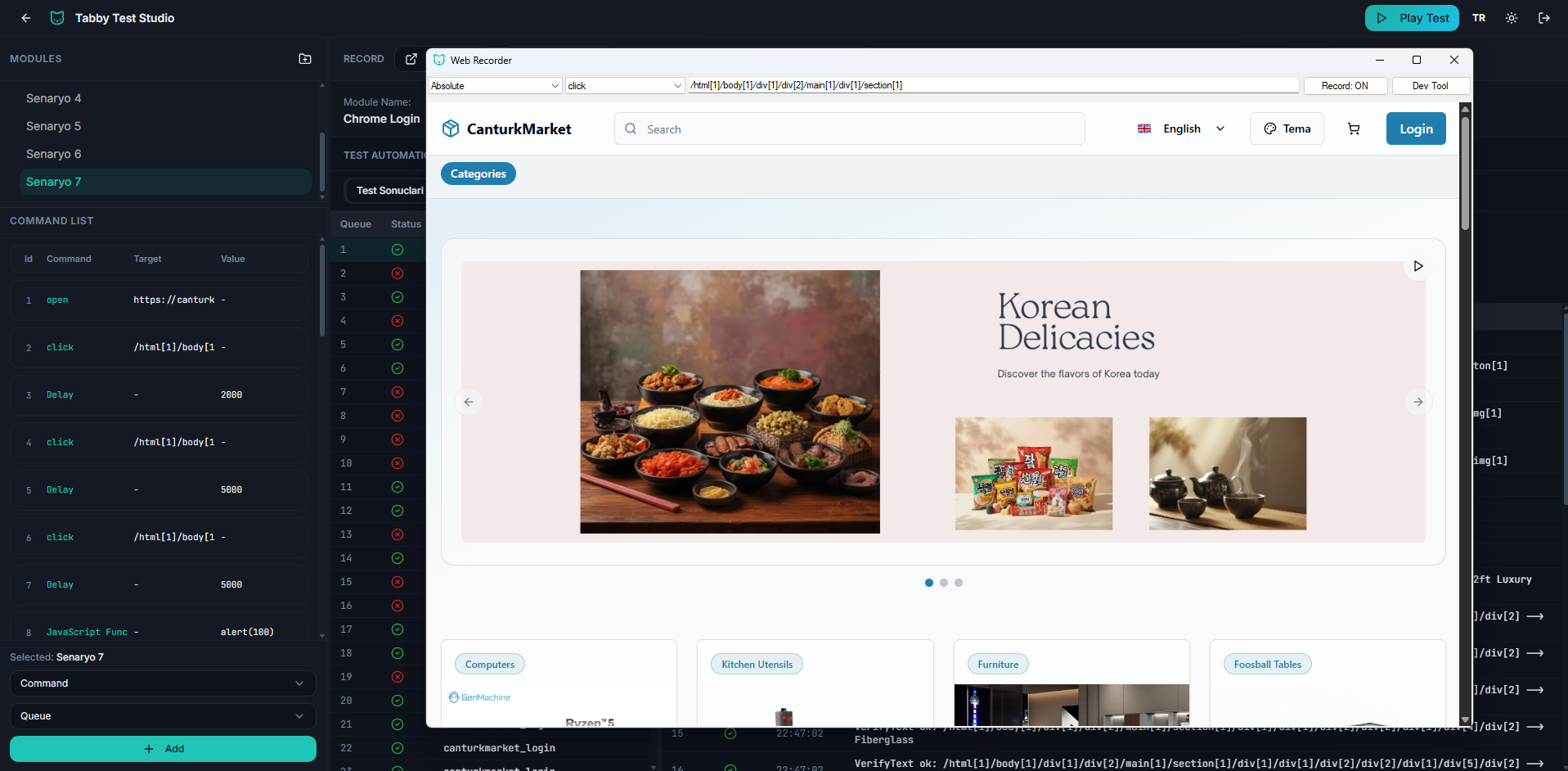 Tabby Test Studio - Screenshot 3 showing product features and functionality