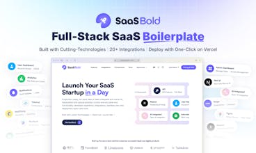 لقطة للشاشة الرئيسية لـ Full-Stack SaaS Boilerplate و Starter Kit لـ Next.js ، تُظهر واجهتها البديهية وميزات متعددة.