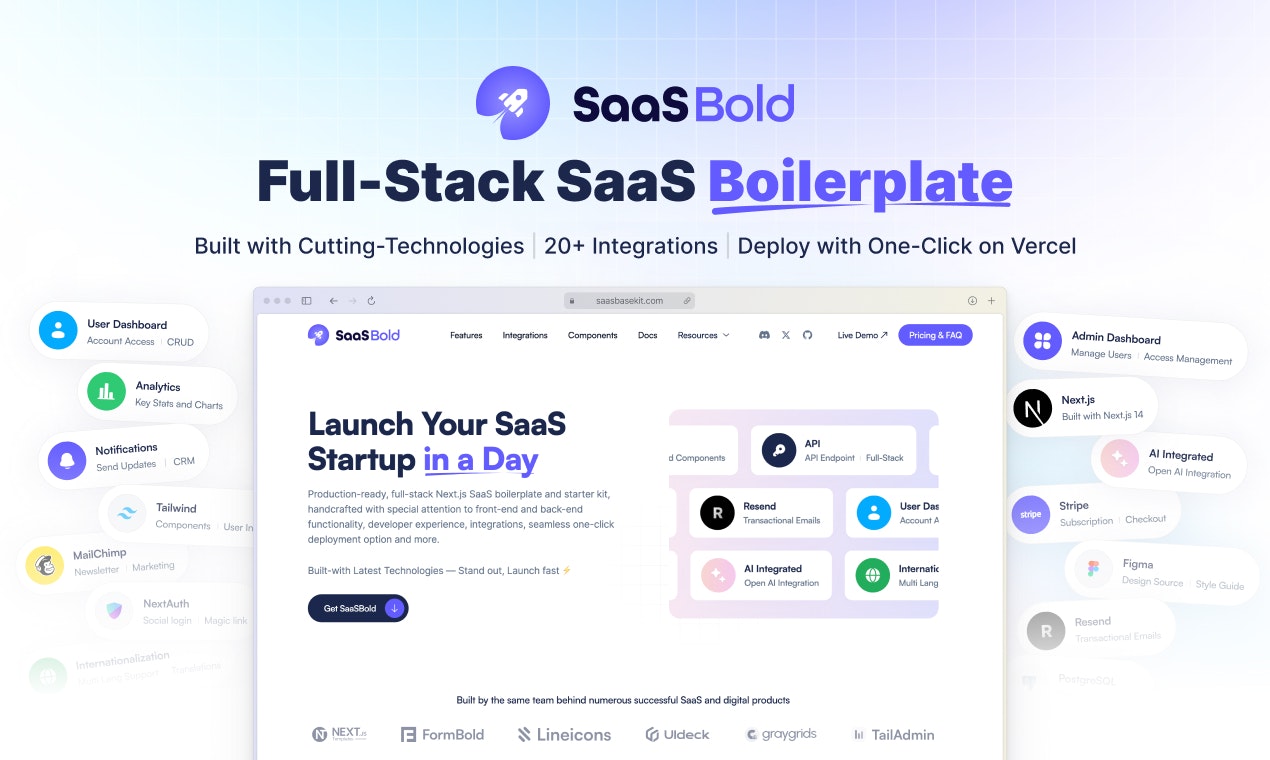 startuptile SaaSBold-Full-stack SaaS boilerplate and starter kit