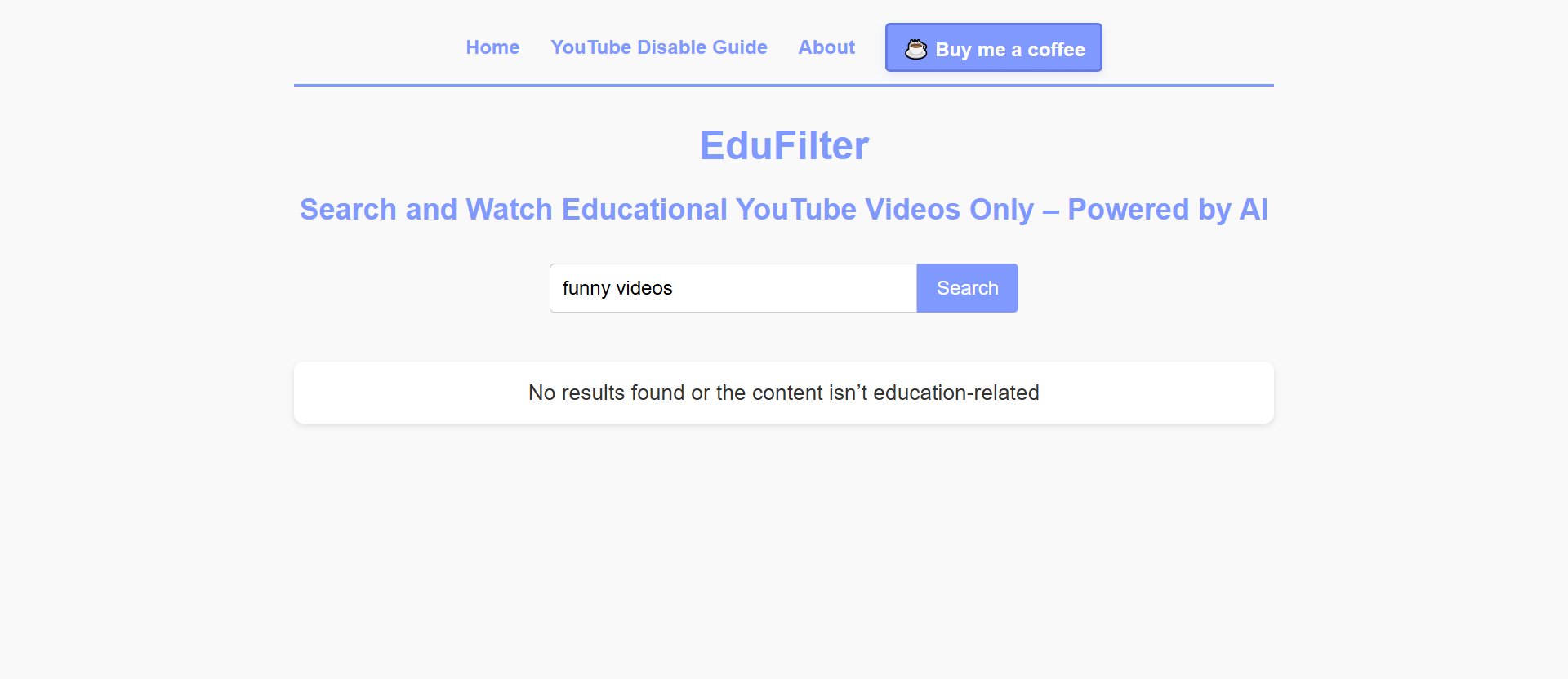 Edufilter - AI-betriebener Bildungs-YouTube-Filter Medien 1