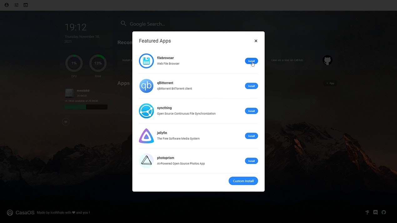 CasaOS gallery image