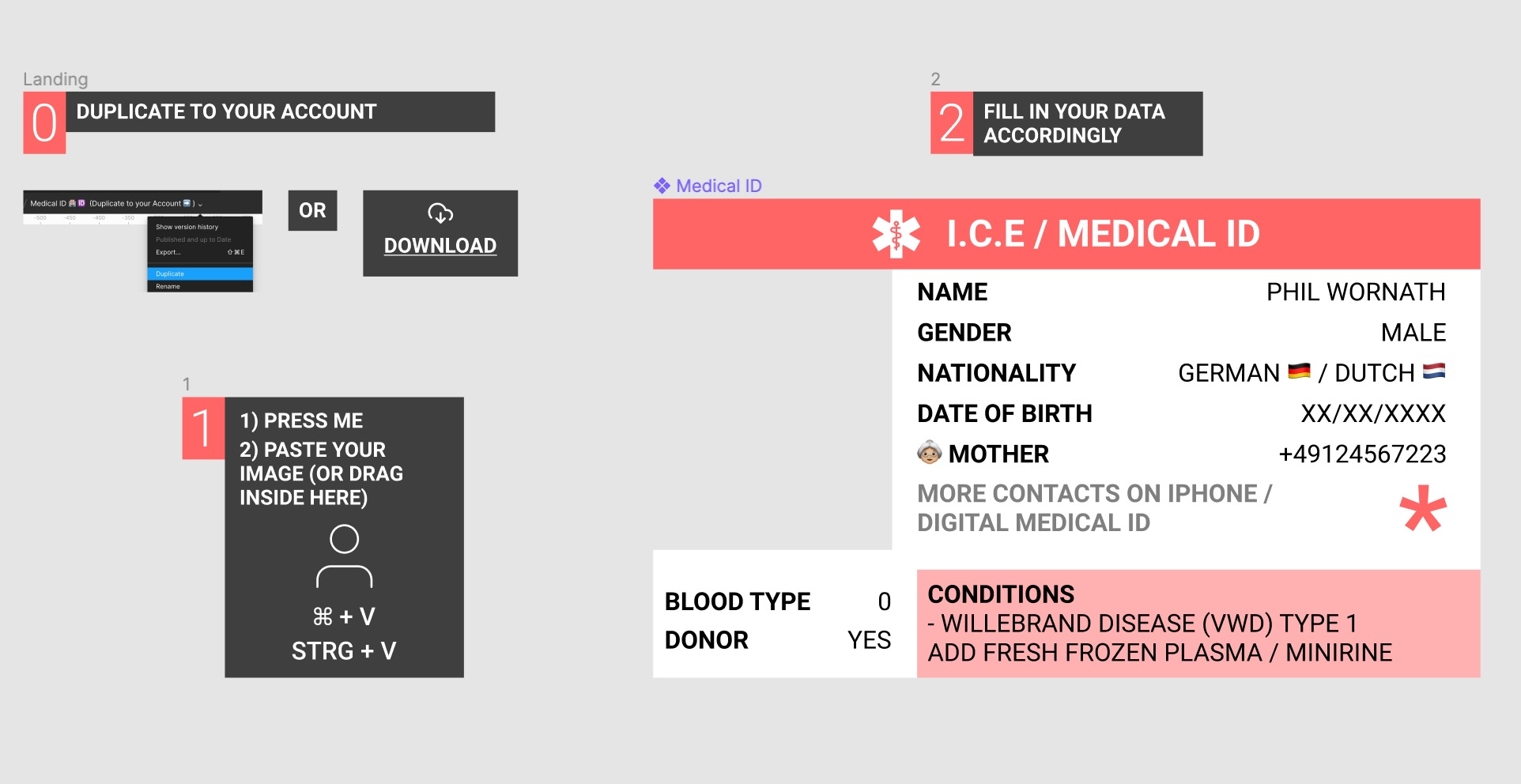 Medical ID Template for Figma gallery image