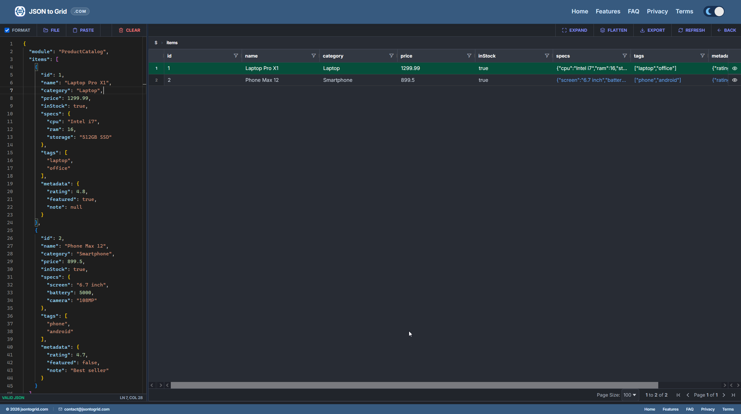 Json To Grid gallery image
