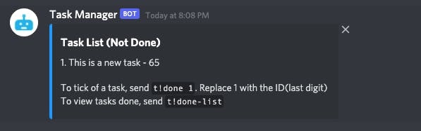 Discord Task Manager Bot gallery image