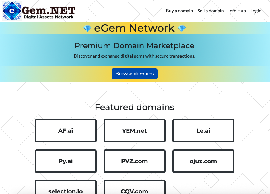 eGem Network - Main screenshot showing features and interface