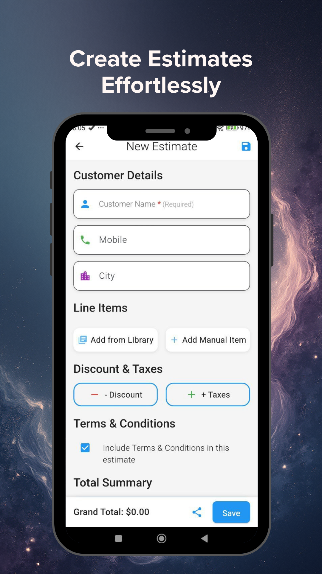 EstimateMate - Offline - Screenshot 2 showing product features and functionality