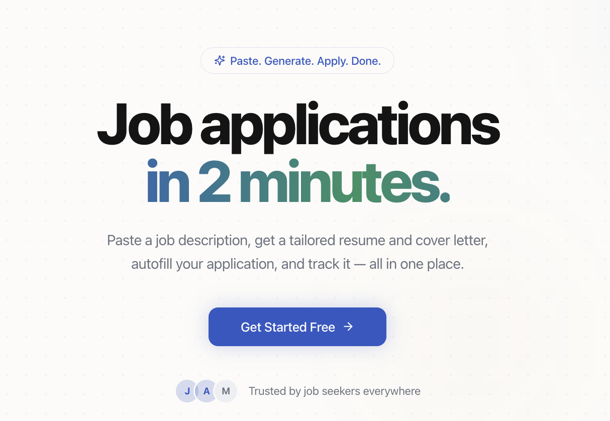 JobTrack - Main product screenshot demonstrating key features and user interface