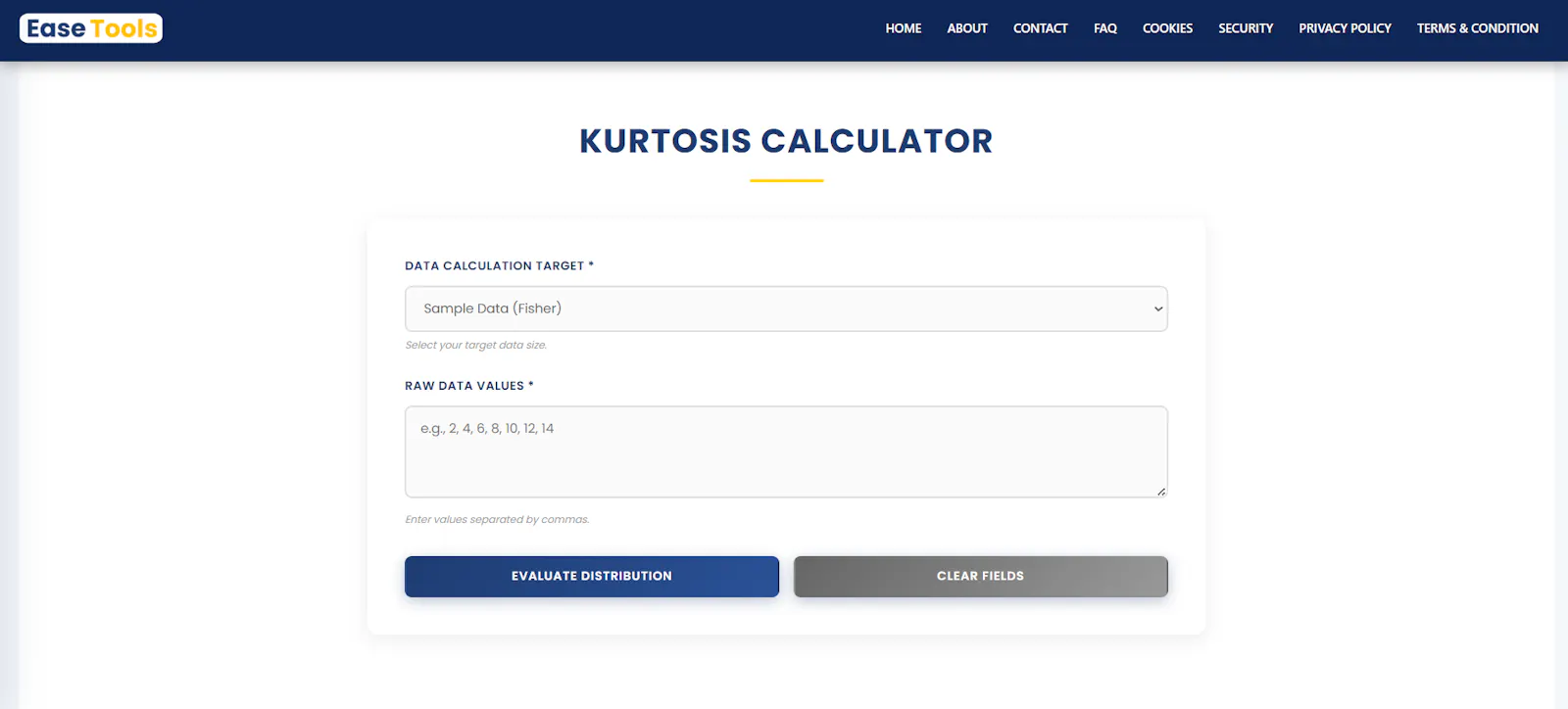 Kurtosis Calculator screenshot 1