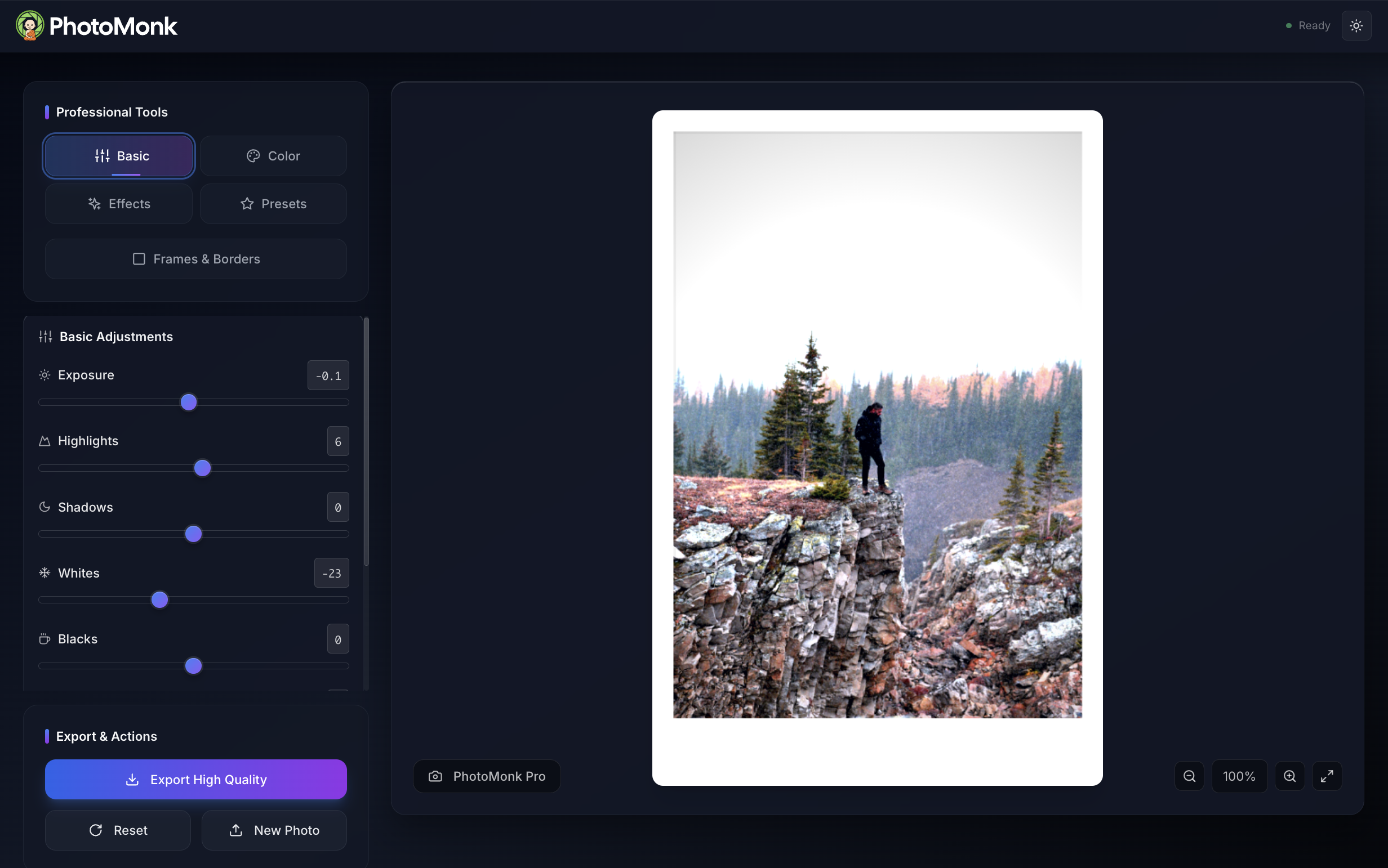 Photomonk - Professionele raw foto -editor online media 4