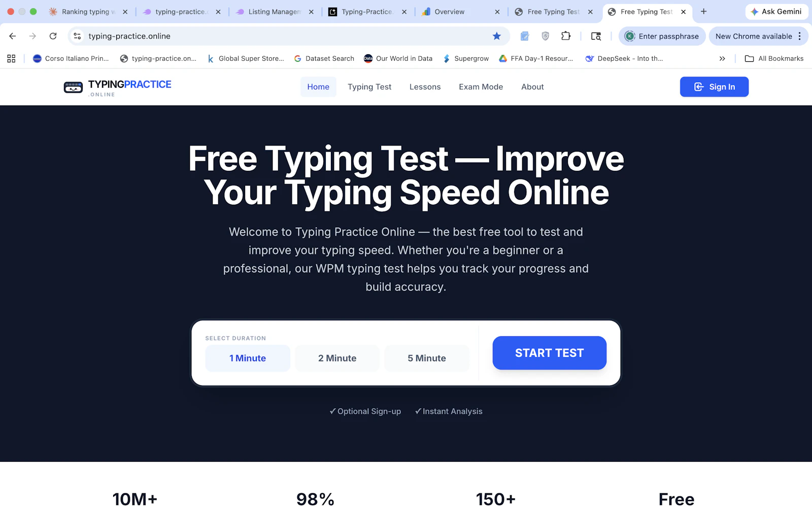 Typing Practice Online screenshot 1