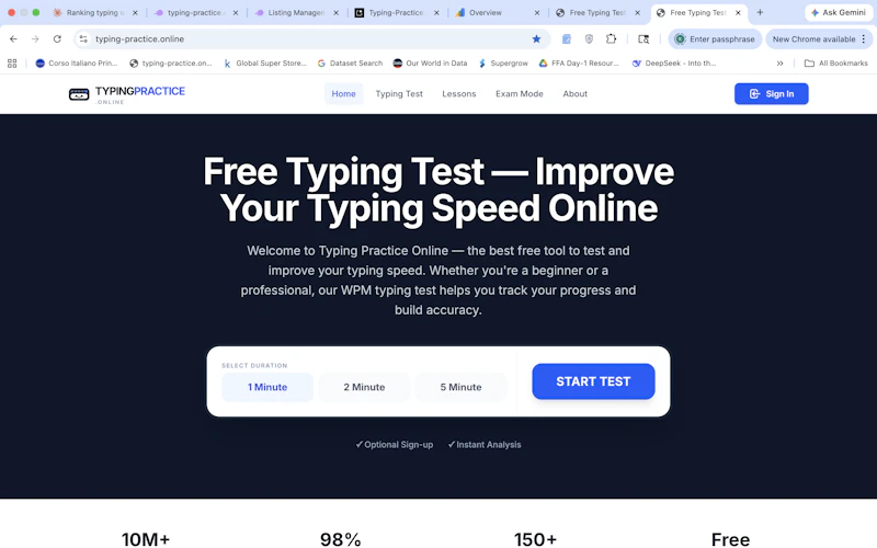 Typing Practice Online screenshot 1