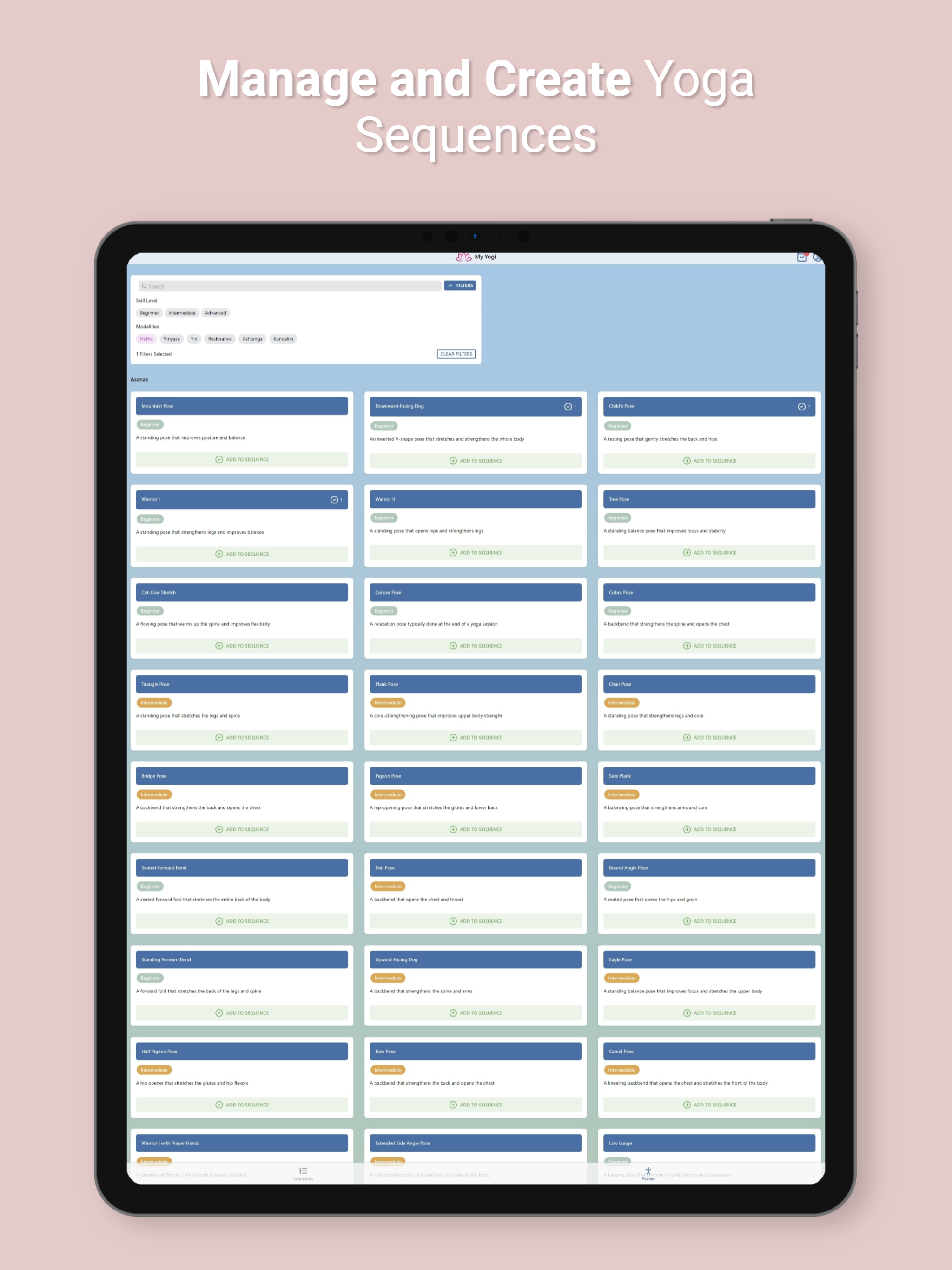 startuptile My Yogi-Manage and create yoga sequences