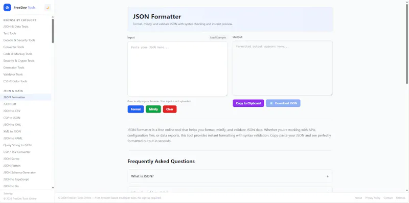 FreeDev Tools Online screenshot 3