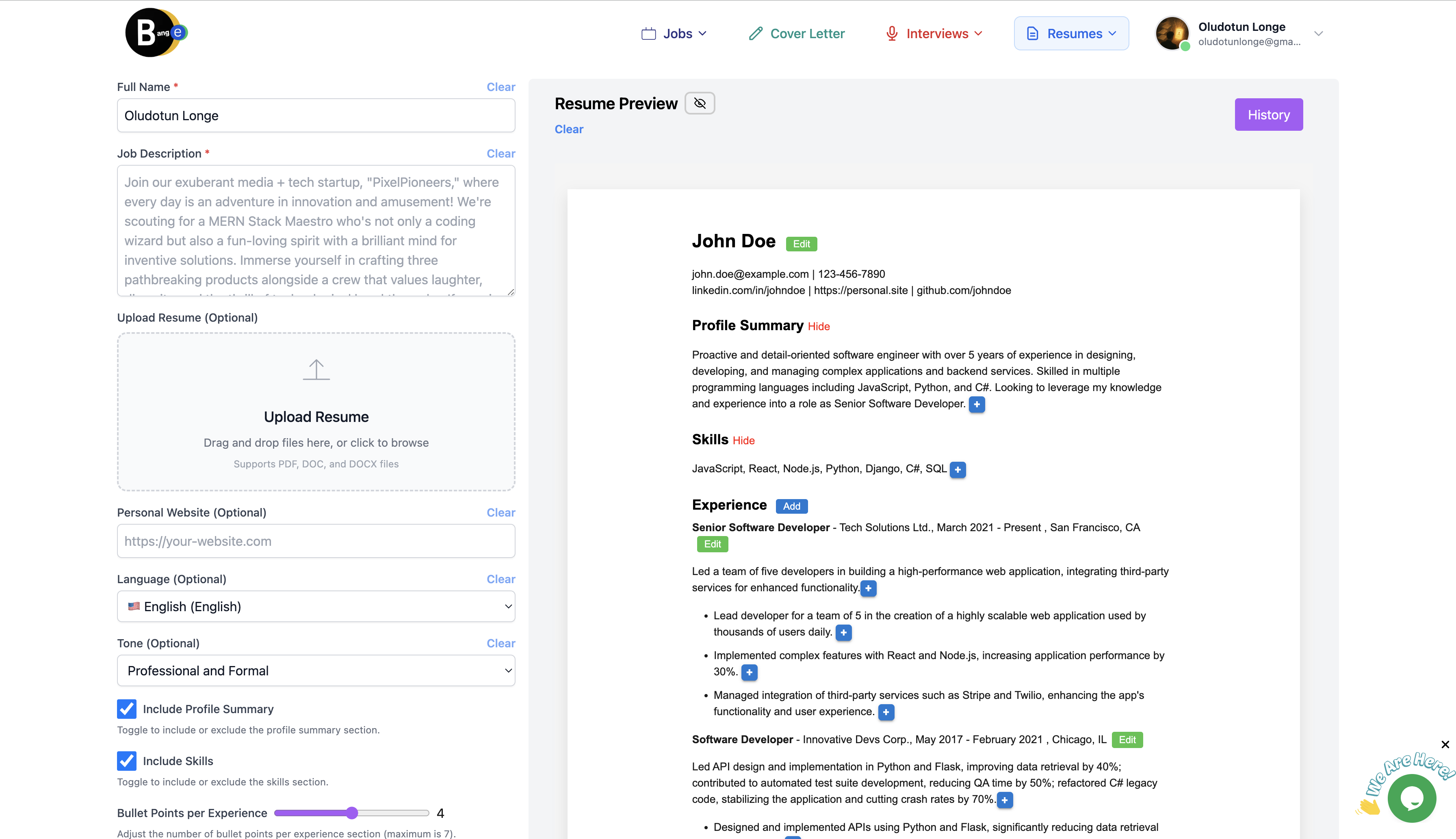 Bange.io - Screenshot 4 showing product features and functionality