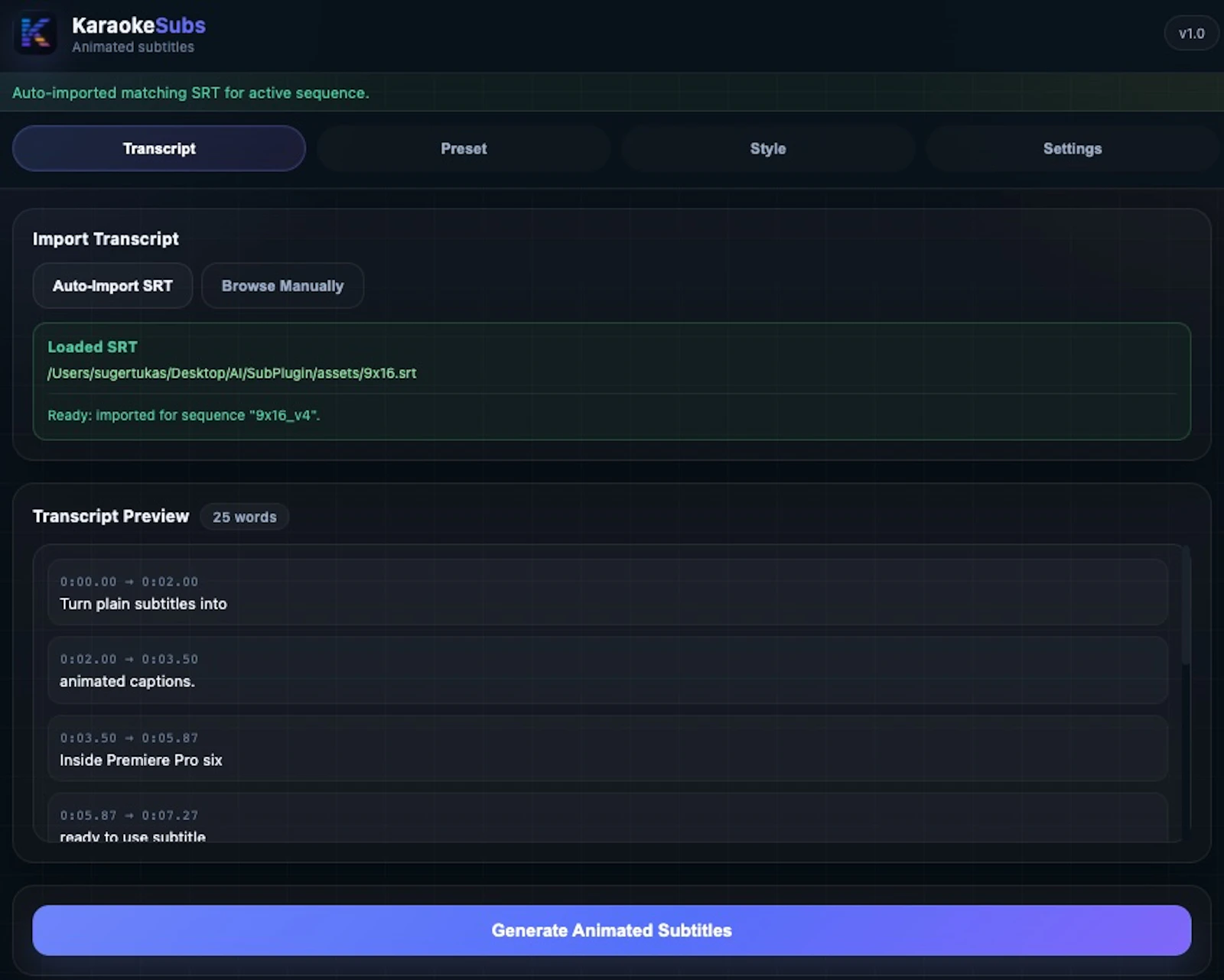 Karaokesubs for Premiere Pro screenshot 3