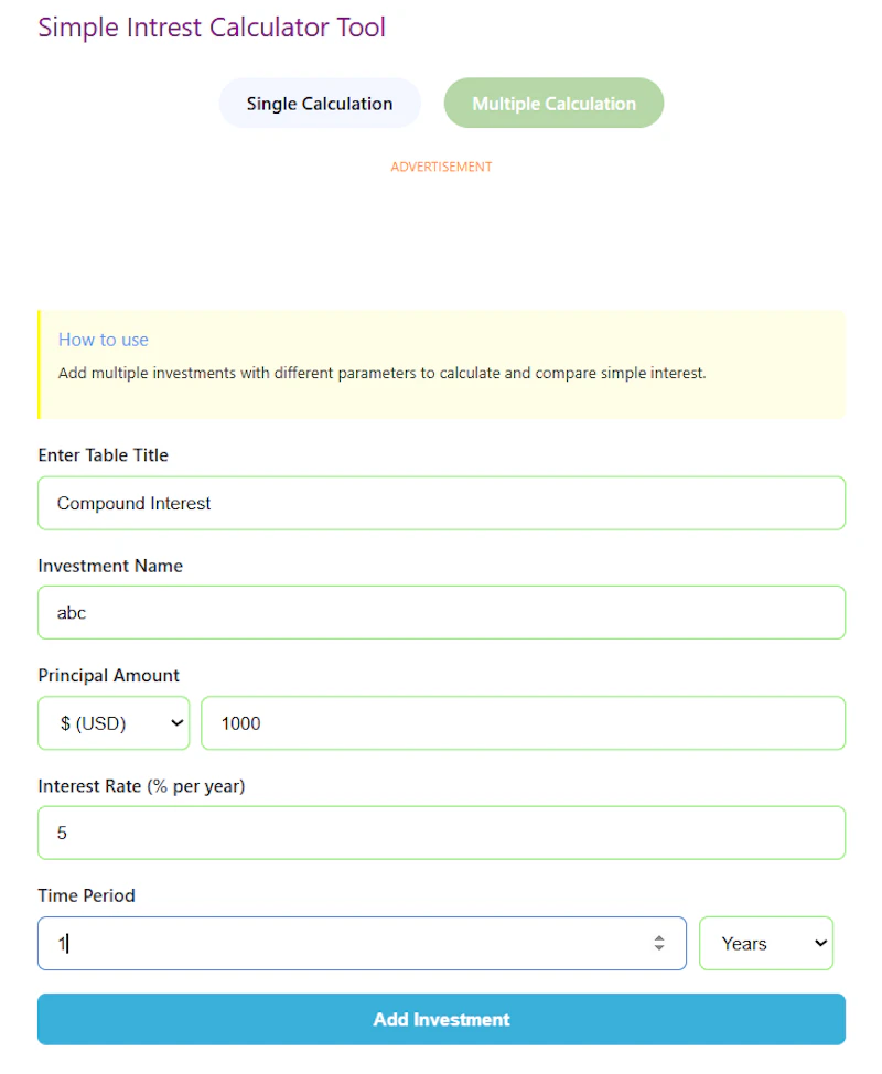 Simple Interest Calculator (Excel/PDF) screenshot 3