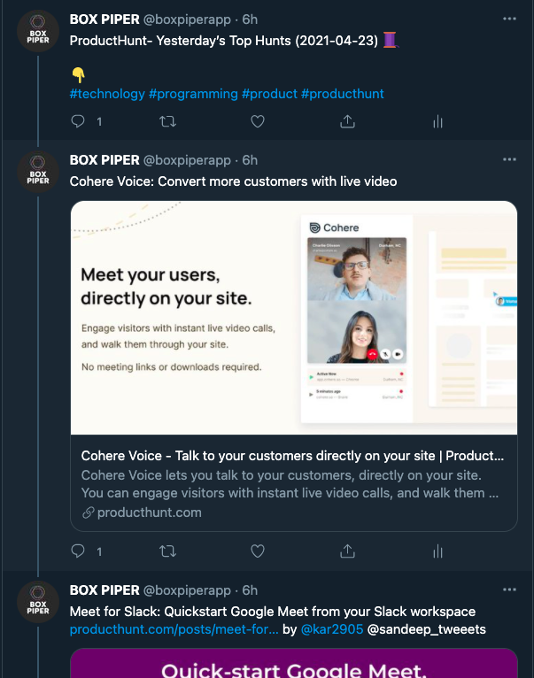 Box Piper Hacker News gallery image