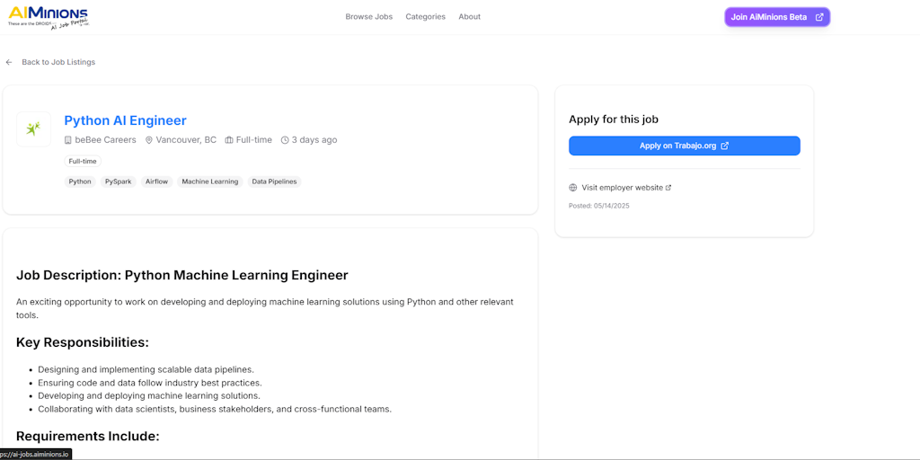 AI Jobs by AiMinions.io