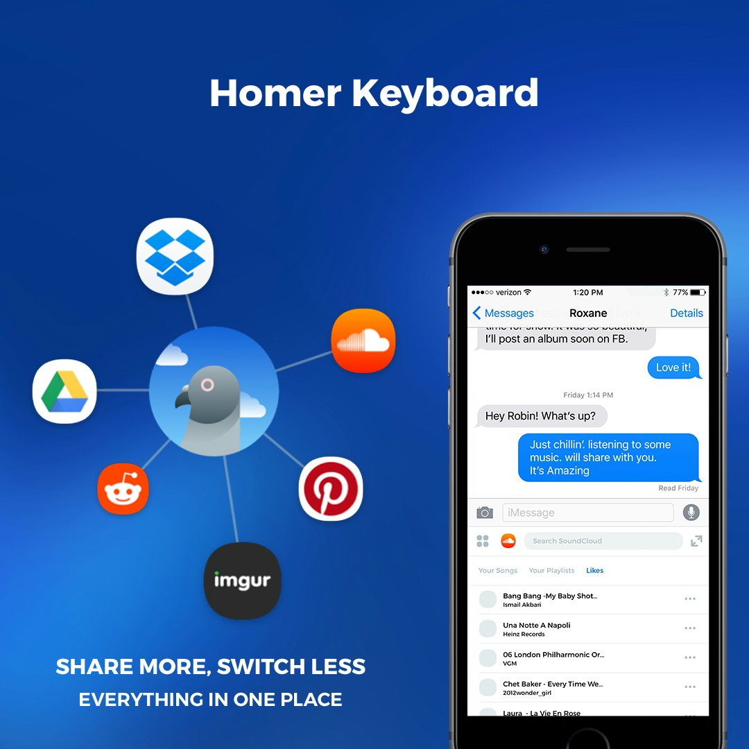 Homer Keyboard & iMessage App